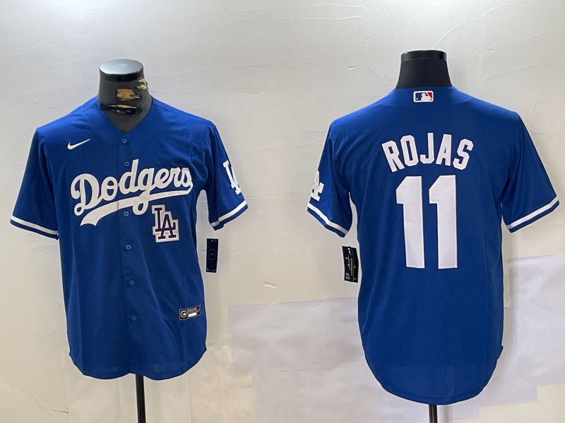 Men Los Angeles Dodgers #11 Rojas Blue Game 2024 Nike MLB Jersey style 5